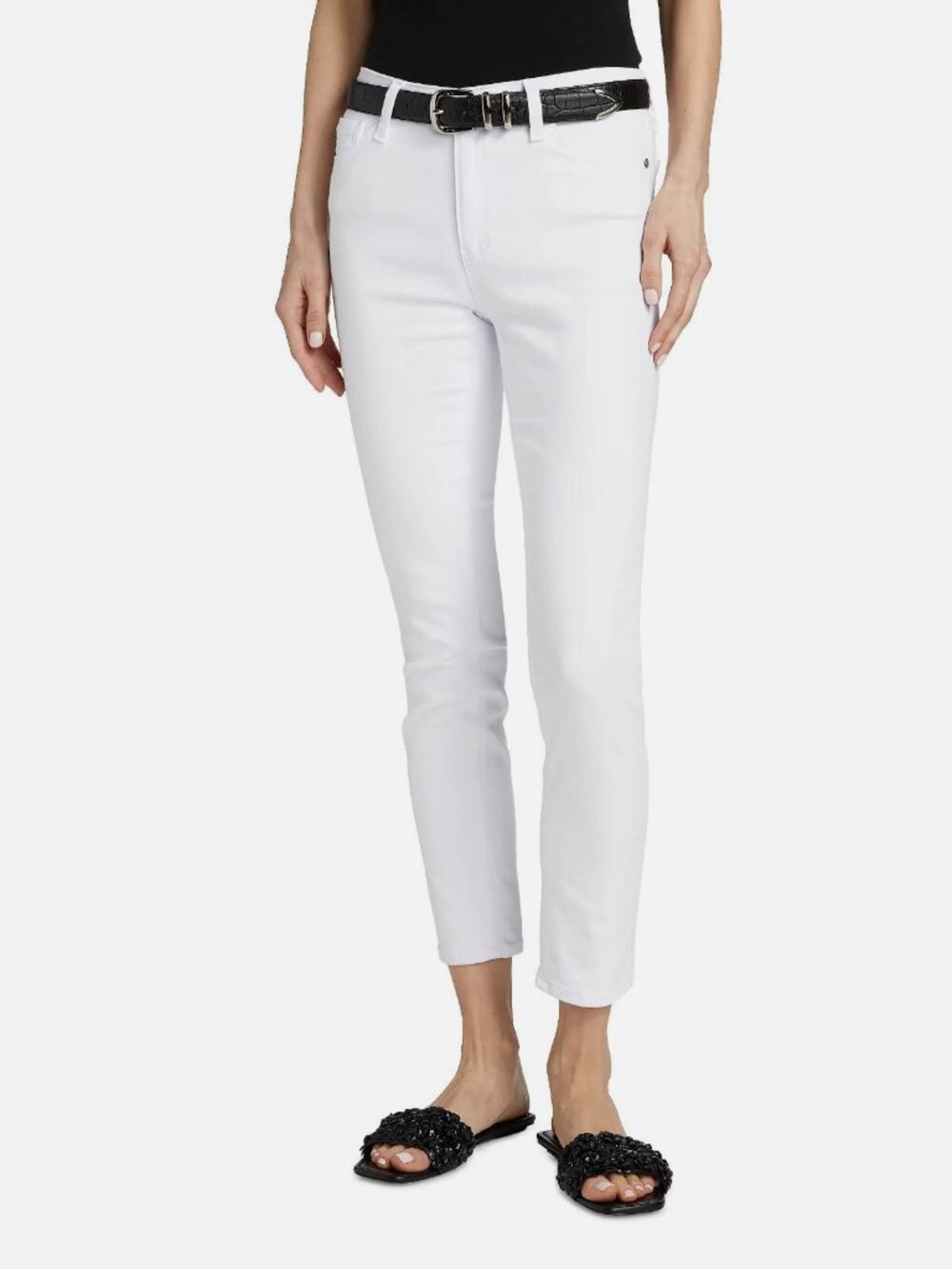 AG Jeans Women's White Prima Ankle Mid-Rise Jeans Size 28